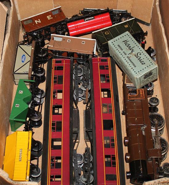 O gauge train, tender, 2 carriages etc